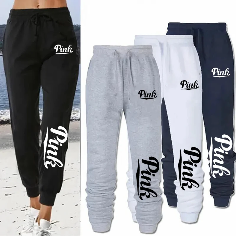 2025 New Women Casual Letter Long Pants Four Seasons Hot Sales Sweatpants Women\'s Leisure Soft Comfortable Fitness Jogging Pants