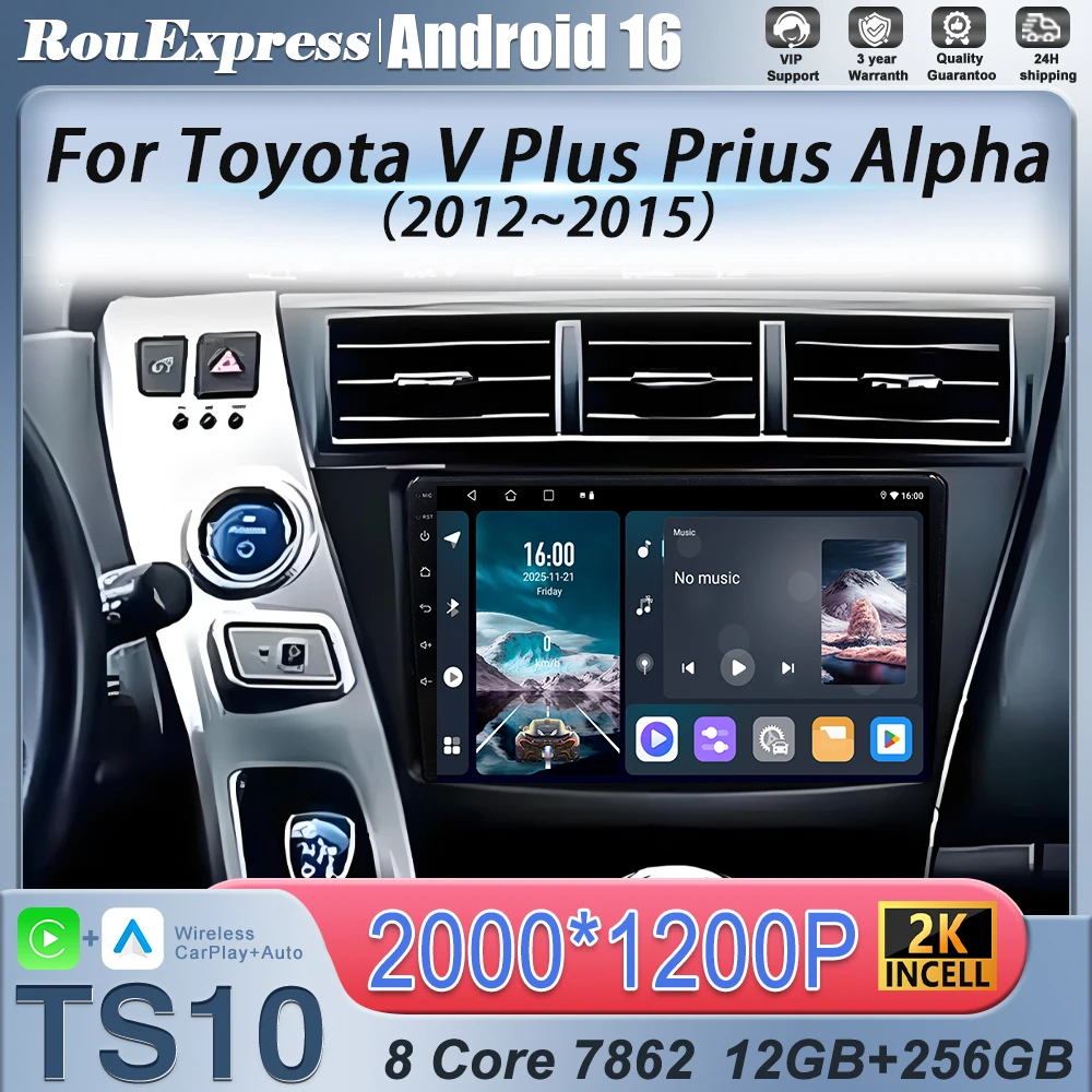 Android For Toyota V Plus Prius Alpha 2012 2013 2014 2015 Carplay Multimedia Video Player Head Unit Bluetooth Radio Samochodowe