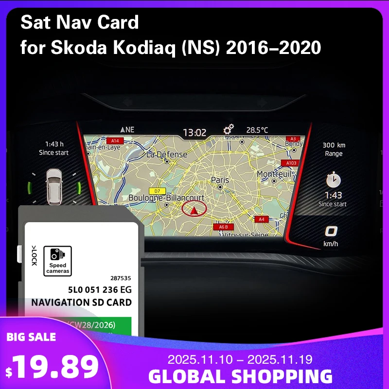 

for Skoda Kodiaq 2016-2020 GPS SD Card Update EU Norway Estonia Latvia Navigation Memory Card