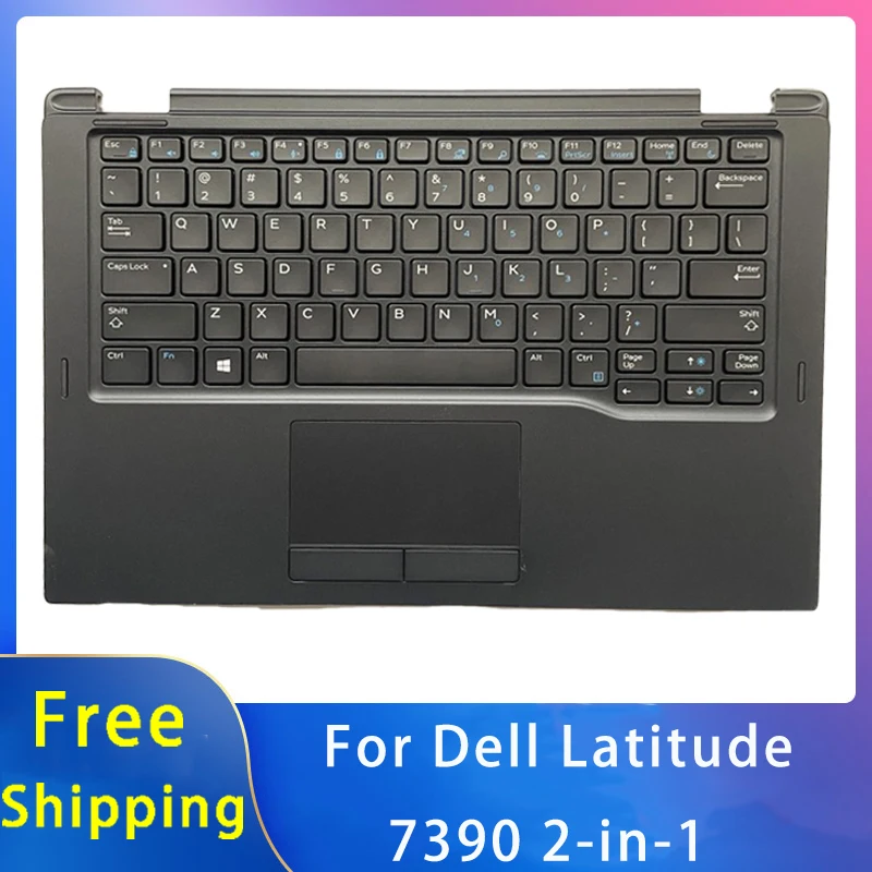 

New For Dell Latitude 7390 2-in-1 Replacemen Laptop Accessories Palmrest/Keyboard/Touchpad/Horn 0N3P44 Black