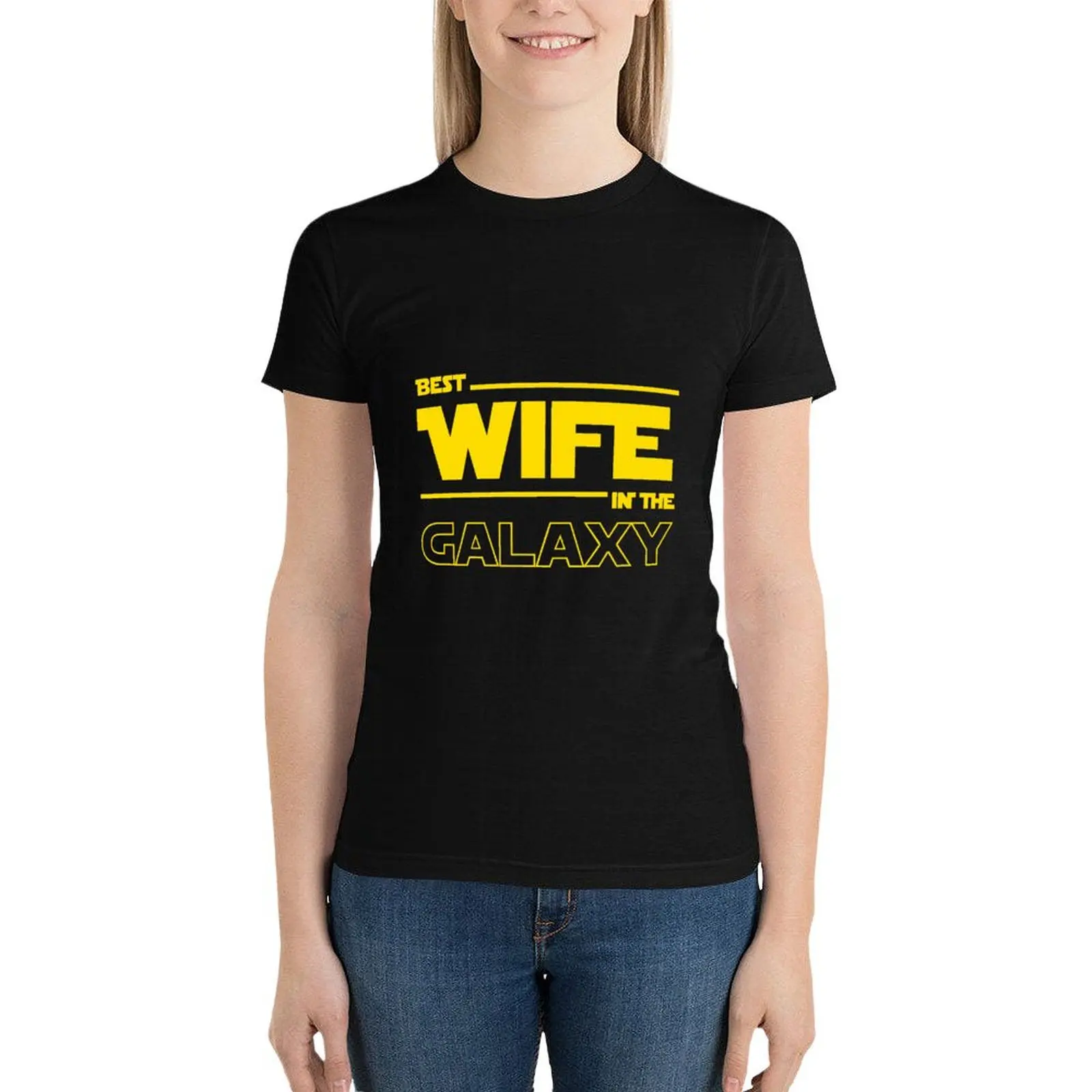 Best Wife In The Galaxy T-Shirt Aesthetic clothing animal print shirt for girls white t shirts for Women