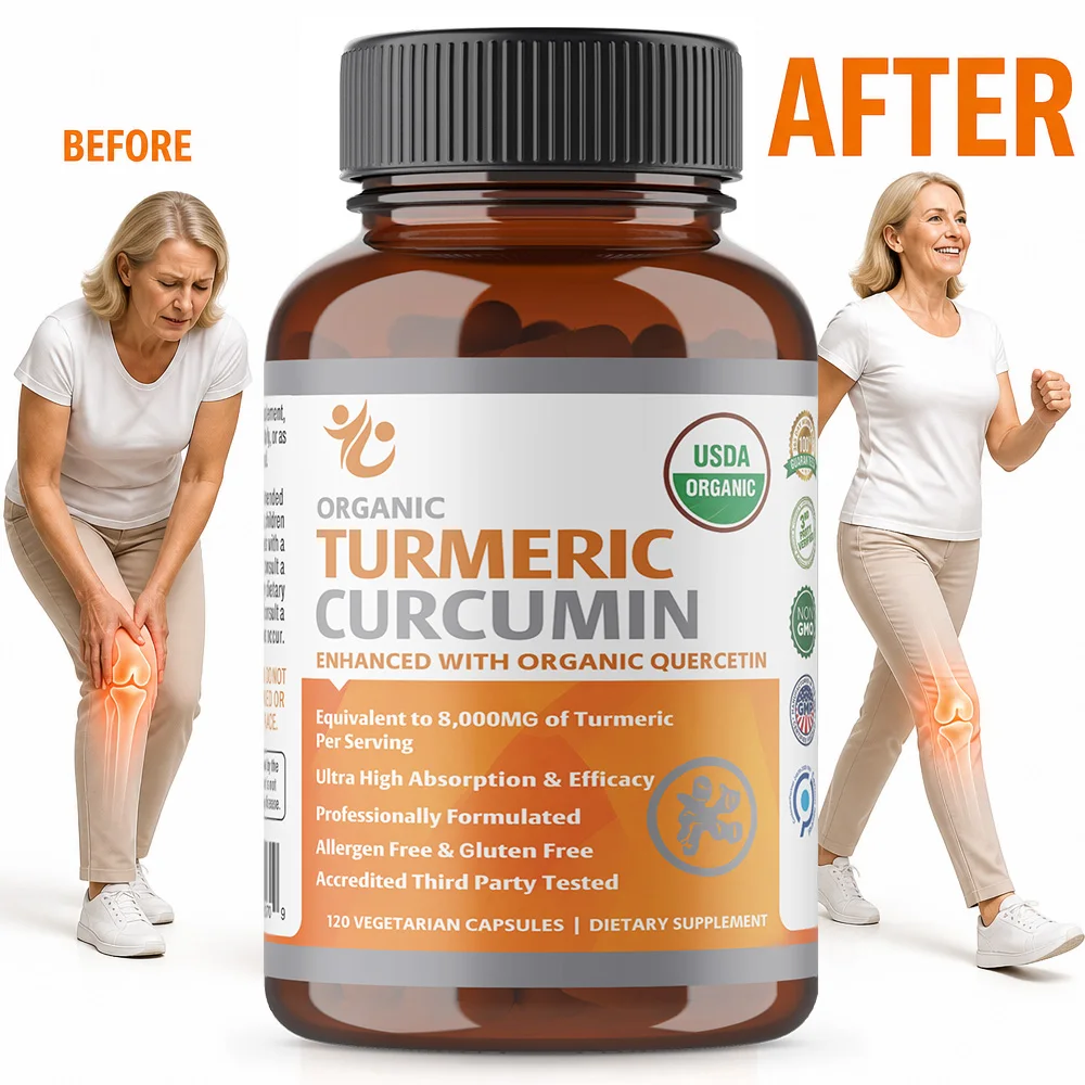 Turmeric and Curcumin Supplements with Black Pepper, Ginger, Quercetin - Daily Health Support