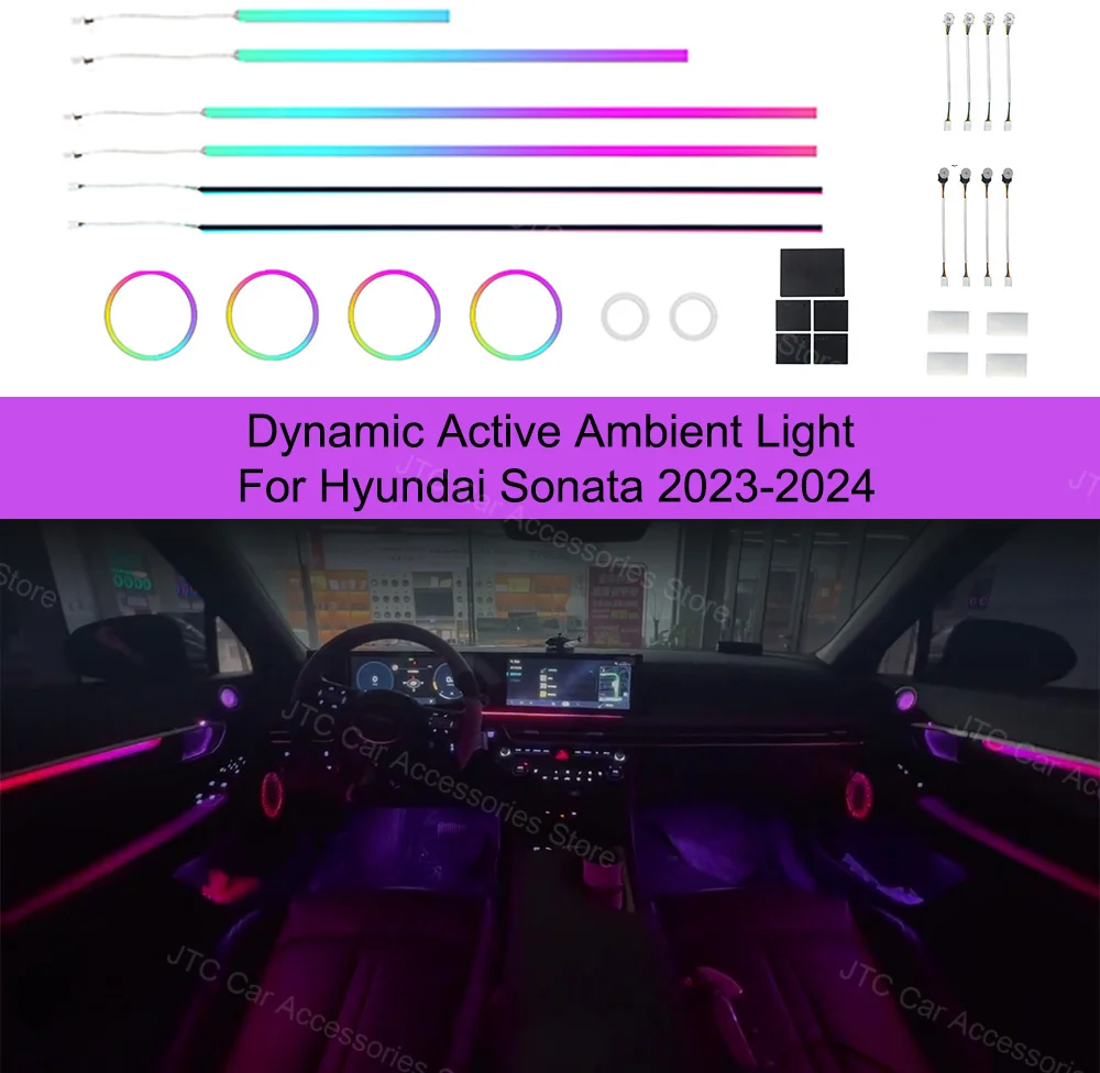 OEM Design Dynamic Active Ambient Light For Hyundai Sonata 2023-2024, Hyundai Sonata 2023-2024 Interior Lighting Upgrade