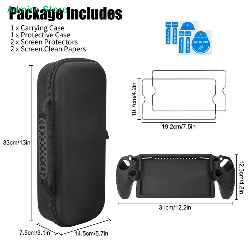 [G]3 In 1 Accessoris Set Compatible With  Portal, EVA Carrying Case For  Portal, Soft Silicone Protective Cover