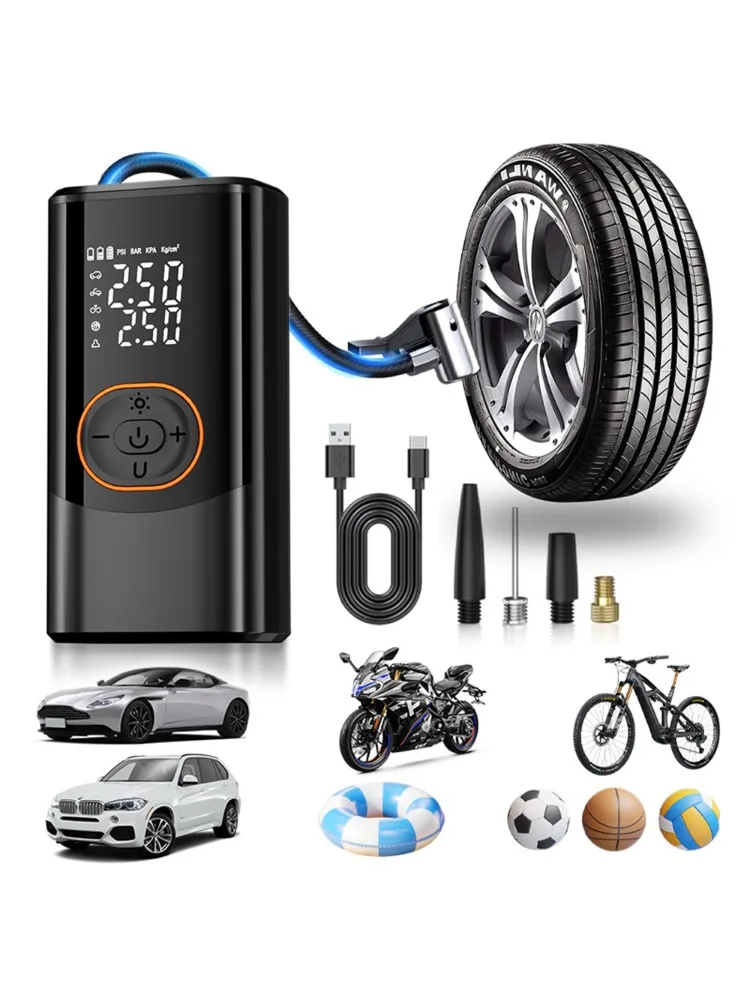 AliExpress EAFC New Rechargeable Tire Inflator Electric Portable Inflator For Motorcycle Car Bicycle Air Compressor Football Ball Inflator Pump