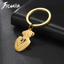 Mother Day Kid Child Keychain Mom Family Baby New Born Car Key Chain Gift For Woman Men Stainless Steel Jewelry Accessories