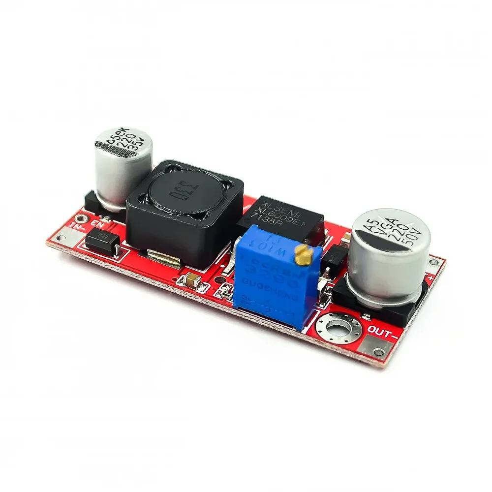 1 unidad Módulo de fuente de alimentación XL6009 Rojo, Convertidor DC-DC Ajustable Step Up/Down, 20W, de 5-32V a 1.2-35V XL6009