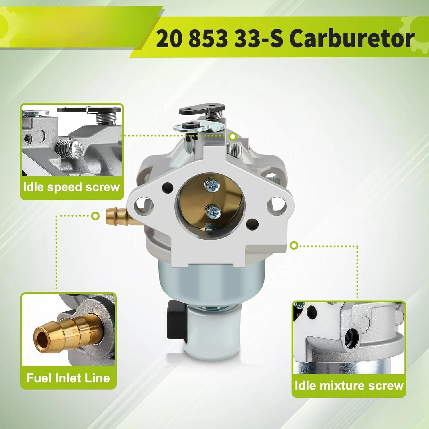 Carburetor For Kohler 20-853-33-S Courage SV530 SV540 SV590 SV600 Air Filter Kit