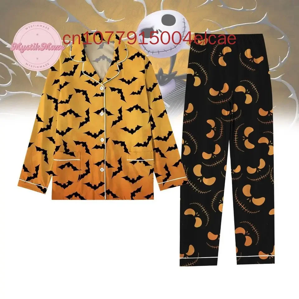 The Nightmare Before Christmas Jack Skellington Pajama Set 3D Printed Casual Men's and Women's Long Sleeve Shirt Pajama Set