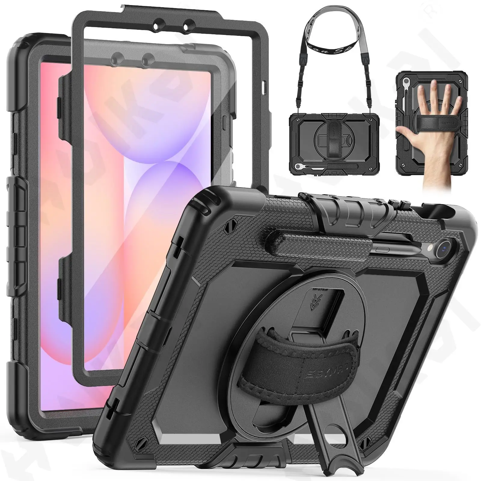 Case For Samsung Tab S10 Lite S10 FE S9 10.9 SM-X400 SM-X406B Heavy Duty Shockproof Protective Case 360° Rotating Stand Cover