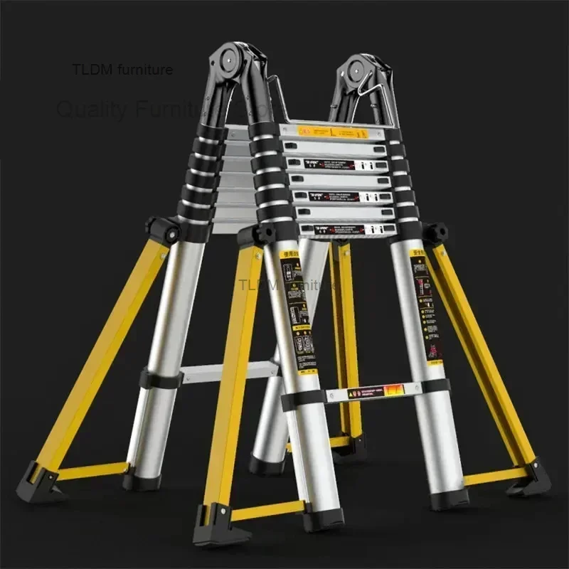 # c Escalera telescópica multifunción de aleación de aluminio, escalera plegable para el hogar, escalera de ingeniería de seguridad en espiga, escaleras elevadoras