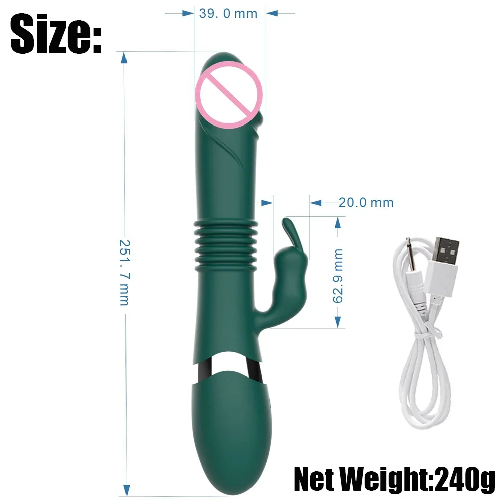 Spinta vibratore del coniglio dildo per le donne clitoride capezzolo vaginale stimolatore del punto G anale vibratori ricaricabili giocattoli del sesso per coppia