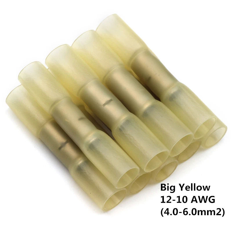 10/20/30/50PCS Krimpkous Geïsoleerde Butt Connectors Splice Elektrische Crimp Terminals Waterdicht AWG 22-18 AWG 16-14 AWG 12-10