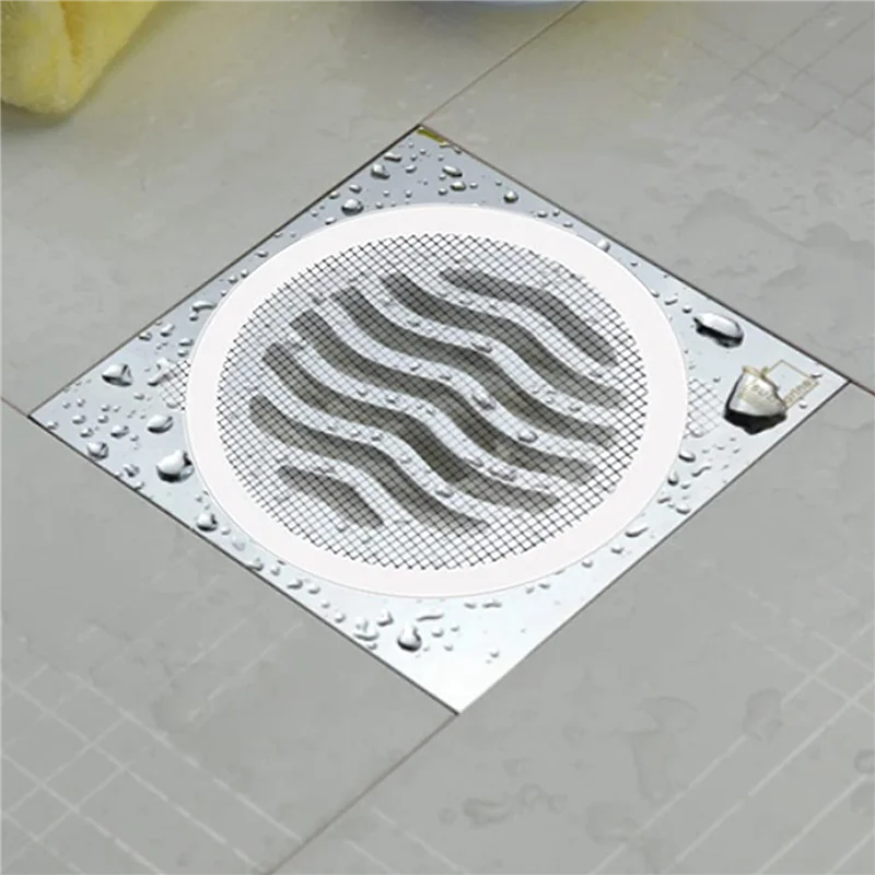 A70P 200 Pcs Disposable Shower Drain Hair Catcher Mesh Stickers, Anti Clogging Floor Sink Strainer, Shower Drain Dog Hair