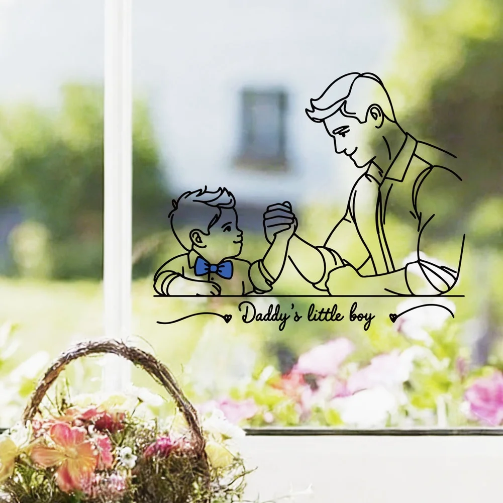 Arm Wrestling Wall Sticker for Fathers Day PVC Decorative Sticker for Living Room Study and Office Application