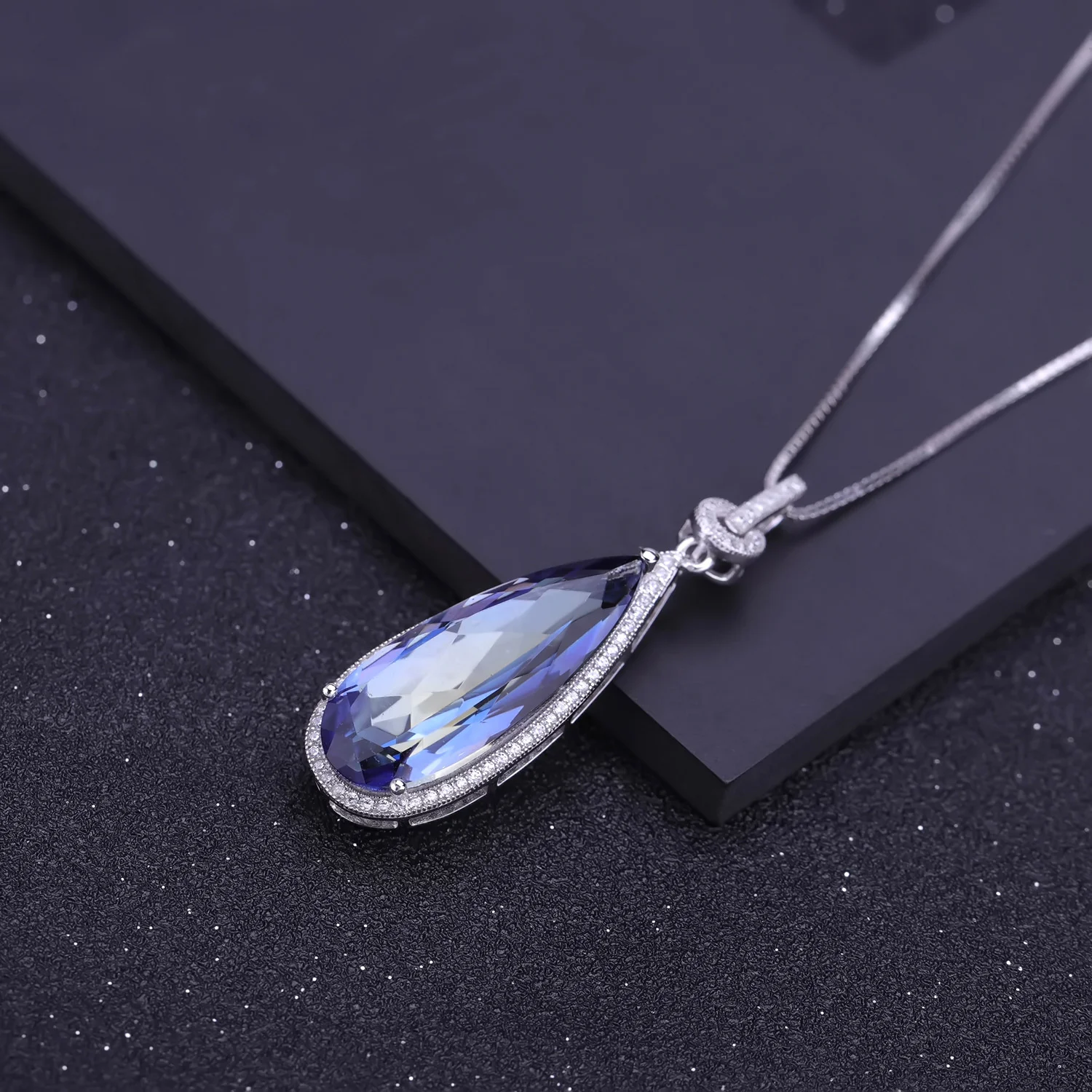 brand genuine real jewels Luxury Jewelry Accessories Colorful Treasure Sterling Temperament s925 Silver Inlaid Crystal Necklace