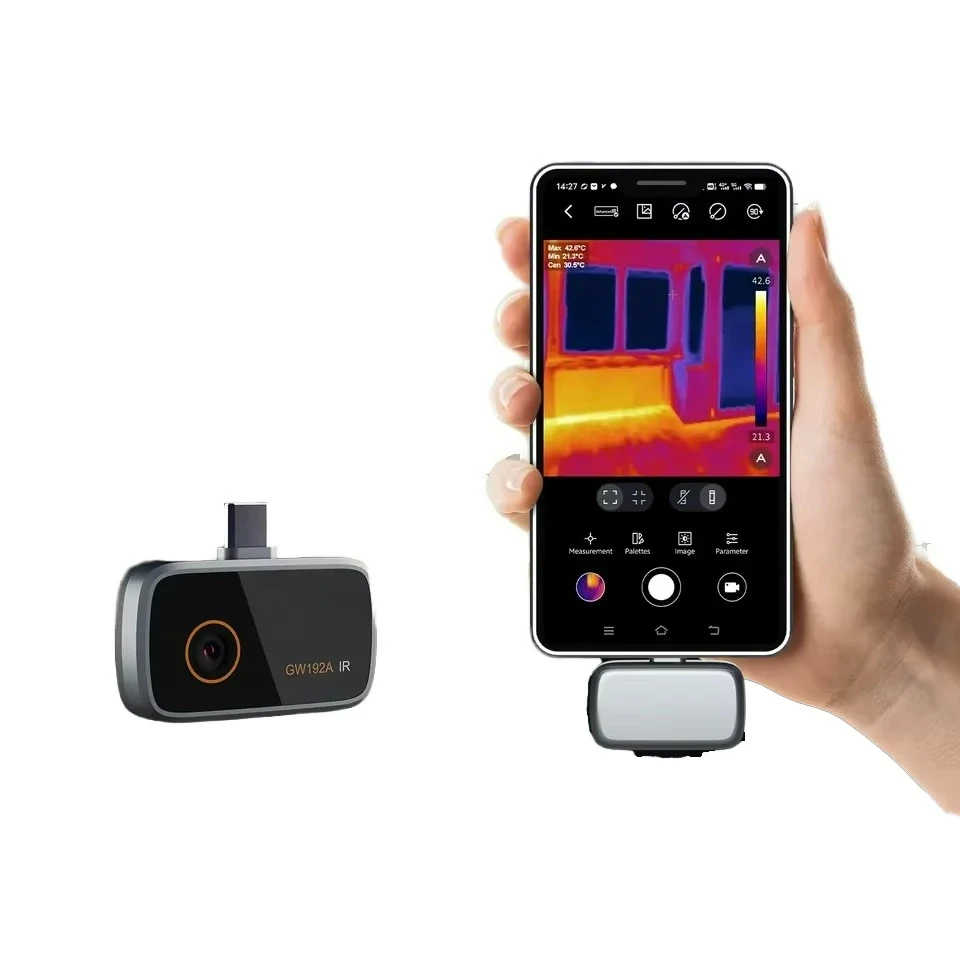 192*192 Mobile Thermal Imager Camera 25HZ for Pipe Heating Solar Panel Power Inspect Temperature Instruments