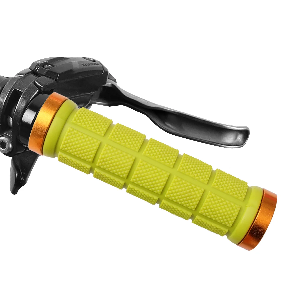 

2Pcs Cycle Handle Cover Bike Handlebar Grips Anti-Slip Wear Resistant Aluminum Alloy Double Handle Cover for Cycling Yellow