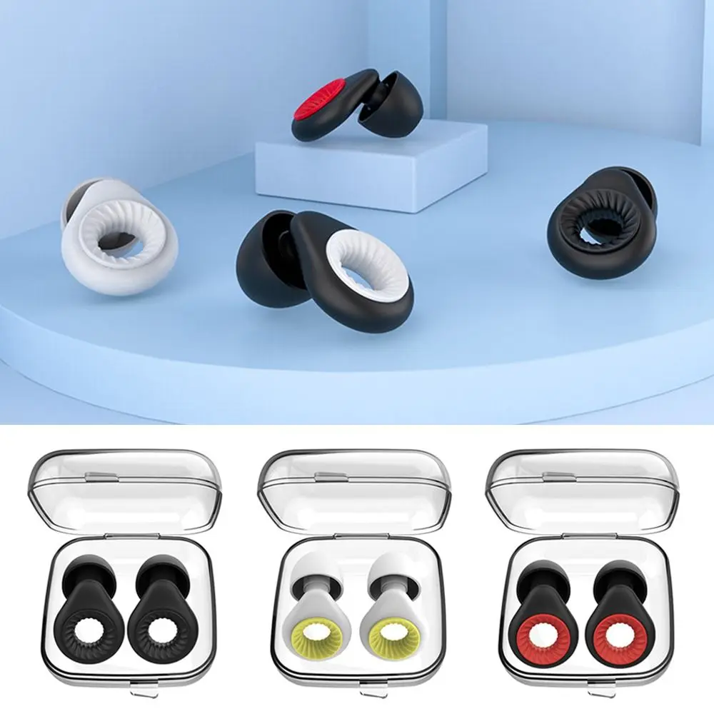 Soft Silicone Waterproof Earplugs Reusable Noise Reduction Ear Plugs For Sleeping Swimming Surfing Travel With Storage Case