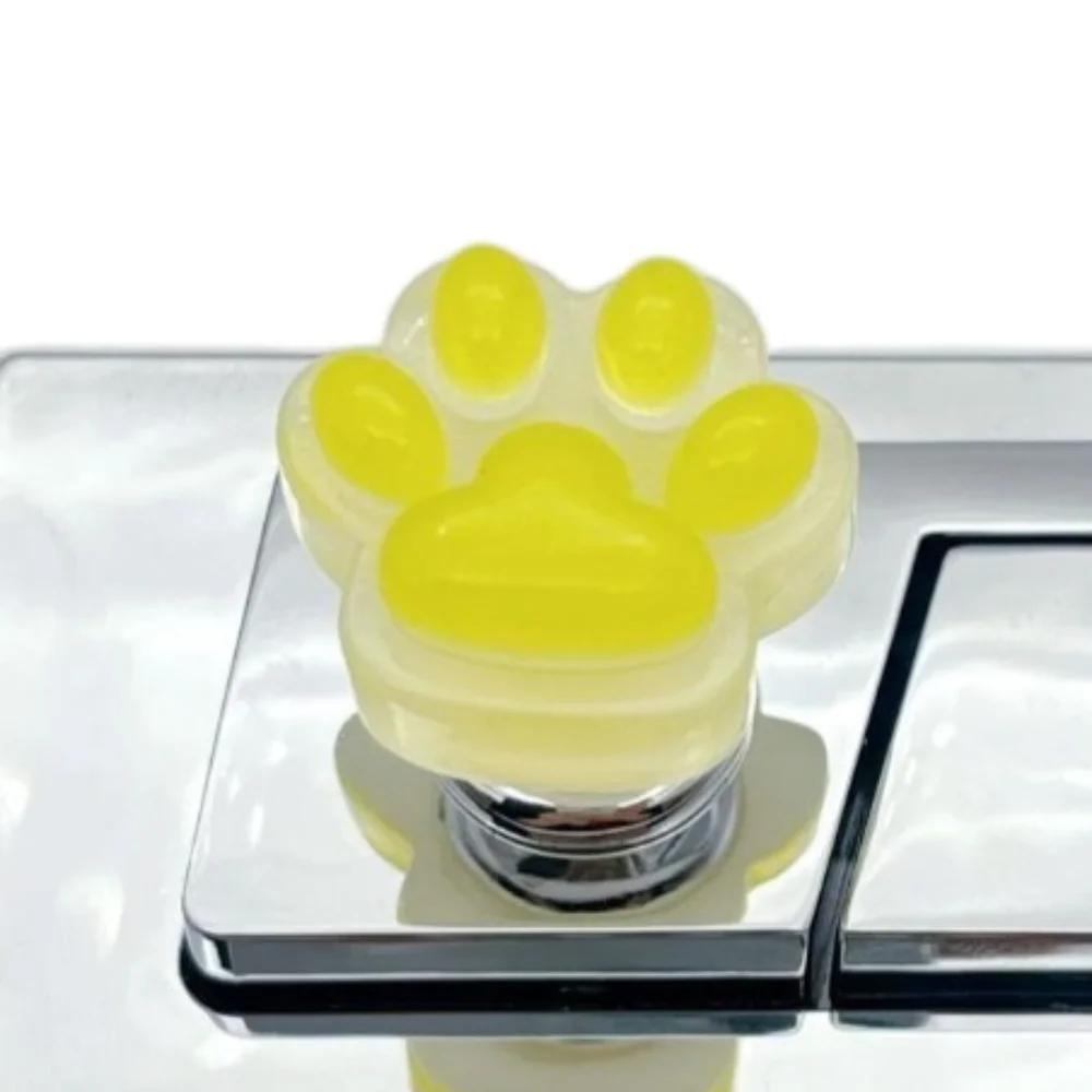 Creative Cute Luminous Toilet Press Cat Paw Nail Protector Toilet Button Glow in The Dark Cartoon Water Tank Buttons Bathroom