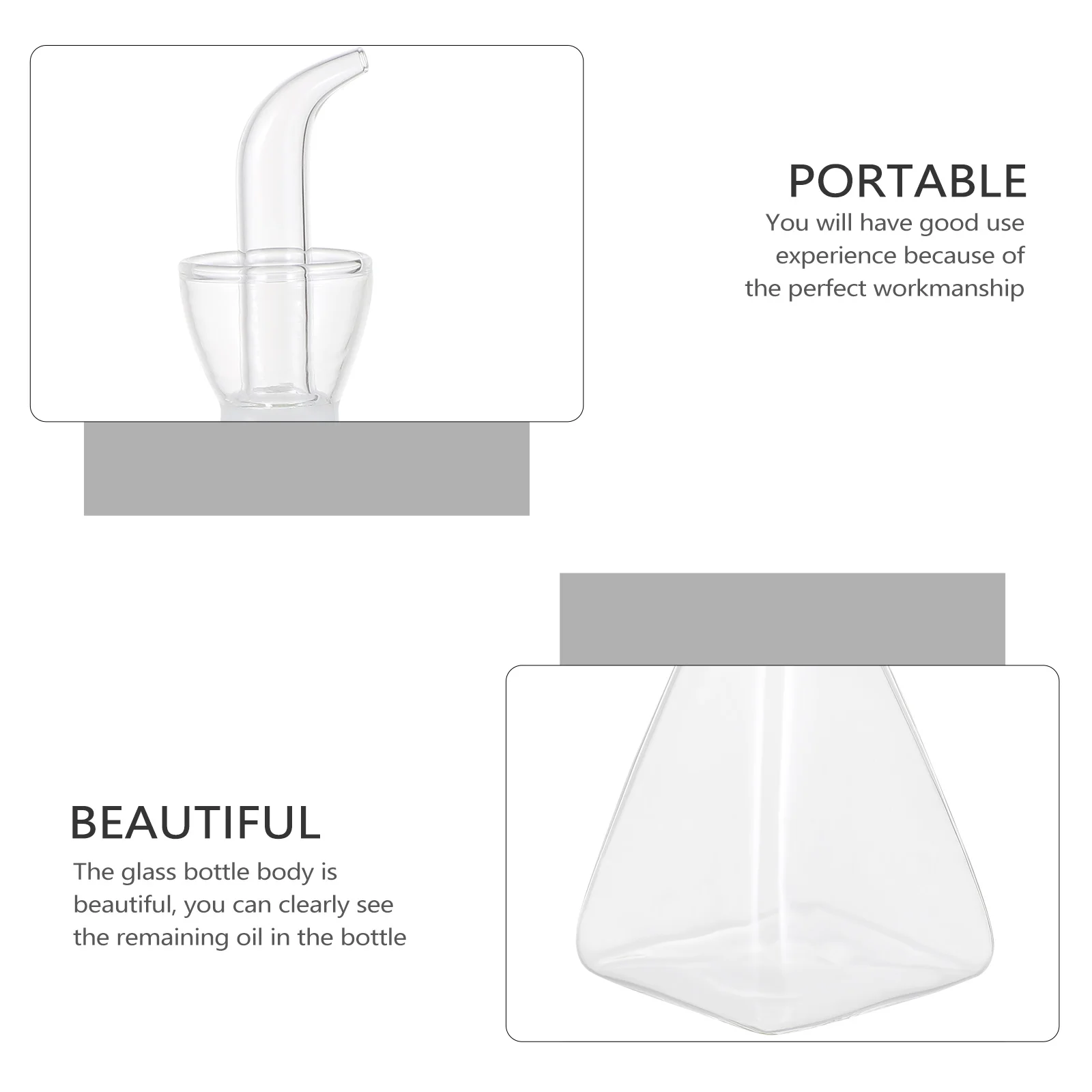 

1Pcs Glass Oil Bottle Clear Square Seasoning Bottle Multipurpose Condiment Storage Suitable for Home Kitchen Cafe Buffet Party