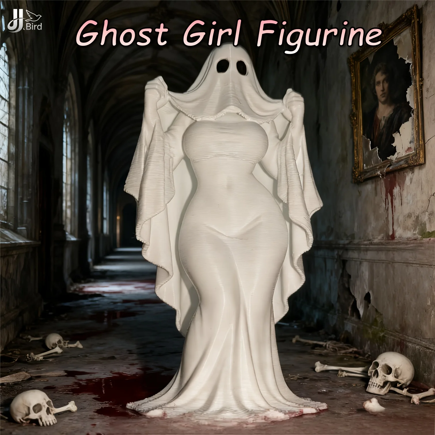 A ghost Niang ornaments, creative design modeling decorative ornaments, suitable for creating a festive atmosphere.