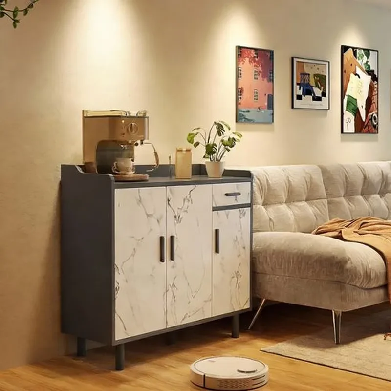 for Light Luxury Dining Side Cabinet Storage Locker Simple Modern Living Room Wall Storage Tea Cabinet Household Cabinet