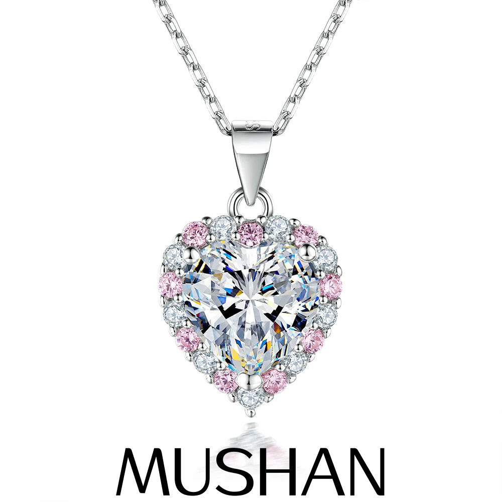 

MuShan Brand Jewelry 925 Sterling Silver Necklace Zircon 5A Classic Wedding for Fiancee 18K Gold Plated Premium Jewelry Pendant