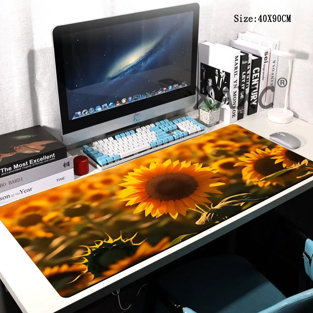 

HYBXAXC Sunflower Mouse Pad Non-slip Locking Edge DeskMat PC Laptop Accessories Rubber Office Keyboard Large Game Carpet