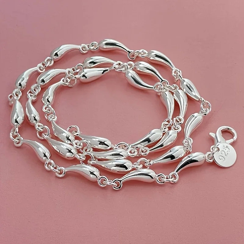 Special offer 925 sterling silver Elegant drop chain necklaces for women men wedding party designer jewelry Christmas gift