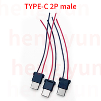 1-10 PCS connector type-C male 2p welding wire waterproof strip connector charging dedicated interface ip67