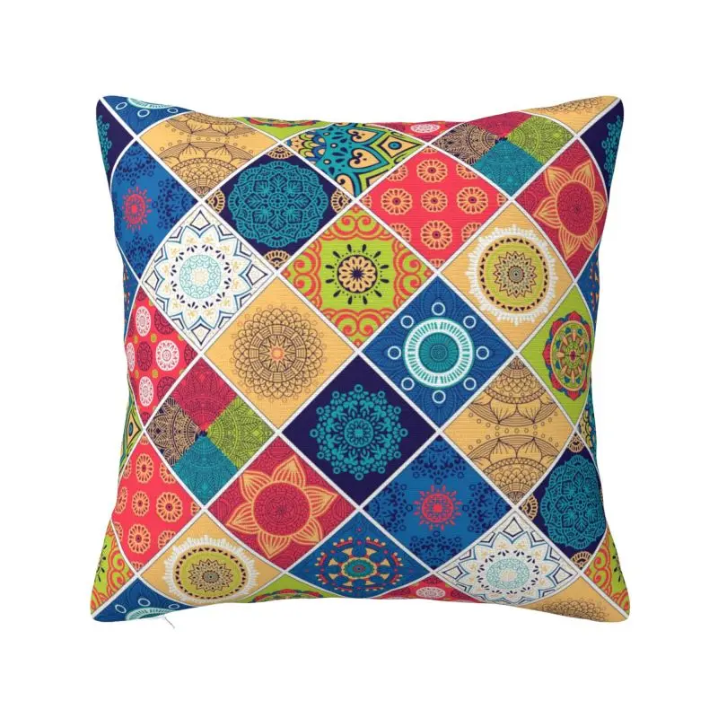 

Custom Arabic Indian Ethnic Floral Mandalas Throw Pillow Covers Decoracion Sofa Chair Cushion Cover Polyester Cozy Pillowcase