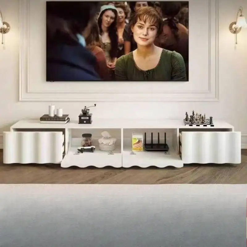 확장형 TV 캐비닛 빈티지 화이트 아이템 바닥형 소형 TV 스탠드 럭셔리 노르딕 실내 가구