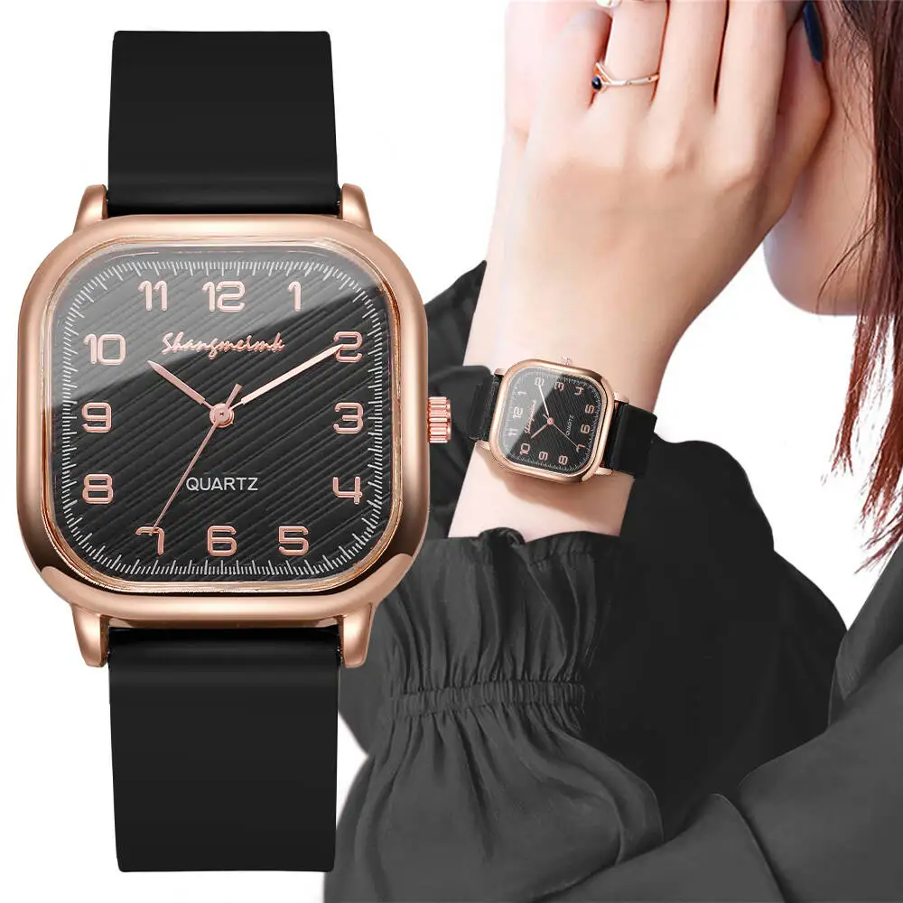 Fashion Square Women Quartz Watch Casual Silicone Strap Ladies Wrist Watches for Girls Clock Reloj Mujer
