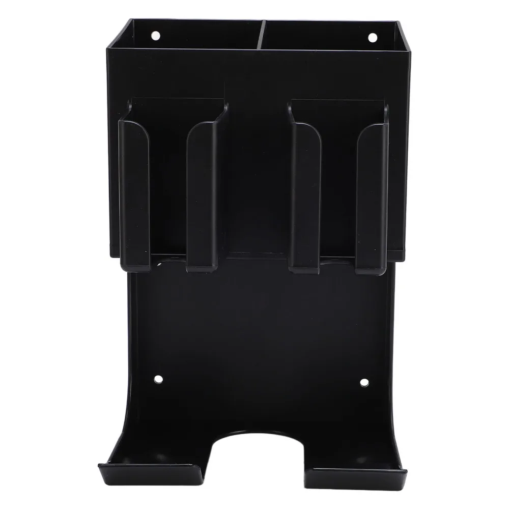 PP Barber Clipper Holder Rack Multifunctional Design Wall Mounted Clipper Guard Holder Black Color Multiple Slots