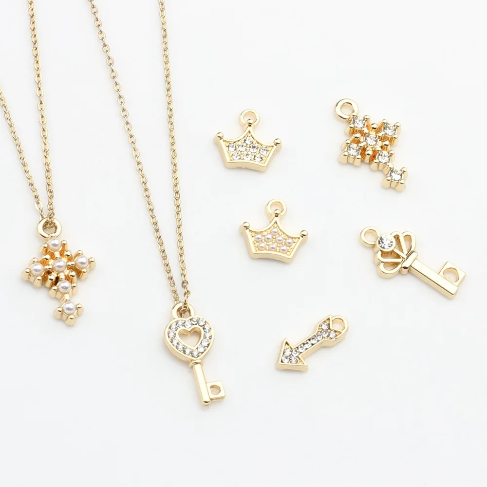 

10 шт. модный ключ в форме короны подвески кулон аксессуары для изготовления ювелирных изделий ручной работы DIY браслет серьги ожерелье орнамент подарки
