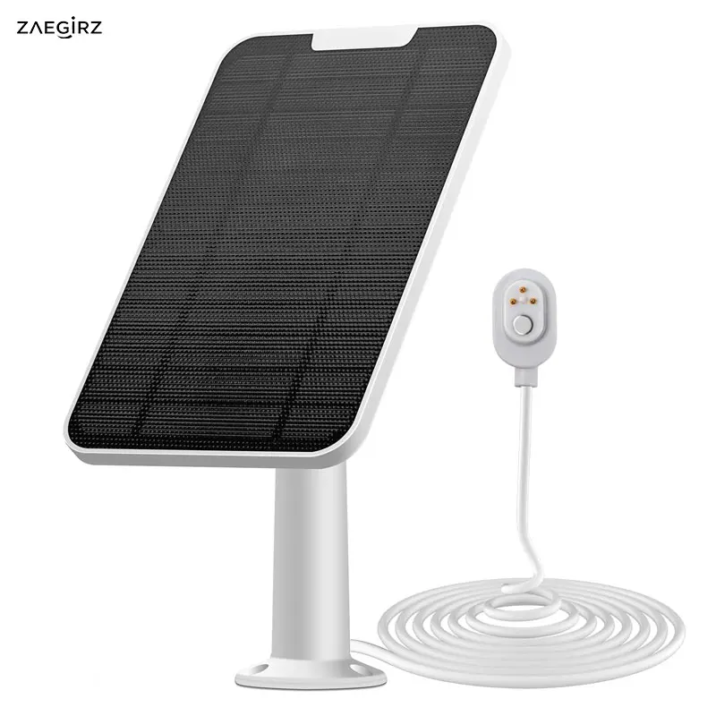 Waterproof High Efficiency 10W ETFE Solar Panel for Arlo Ultra/Ultra 2/Pro 3/Pro 4/Pro 5S/Pro 3 Floodlight Security Camera.