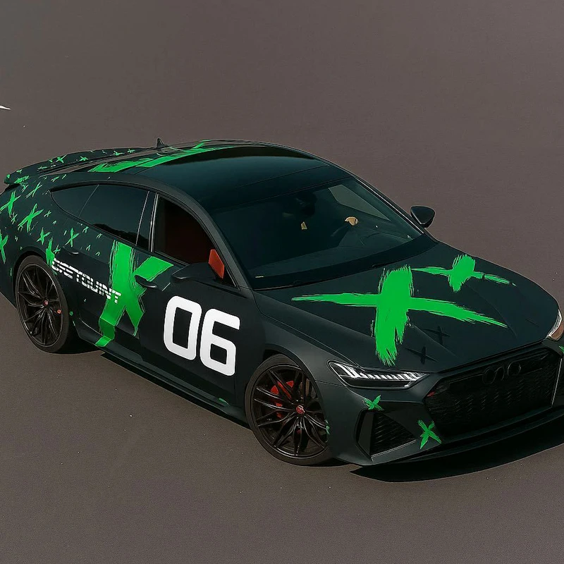 Custom Racing Design Full Body 1.52*18M PET Matte Car Wrapping Vinyl Roll Air Channel Printed Vehicle Vinyl Wrap