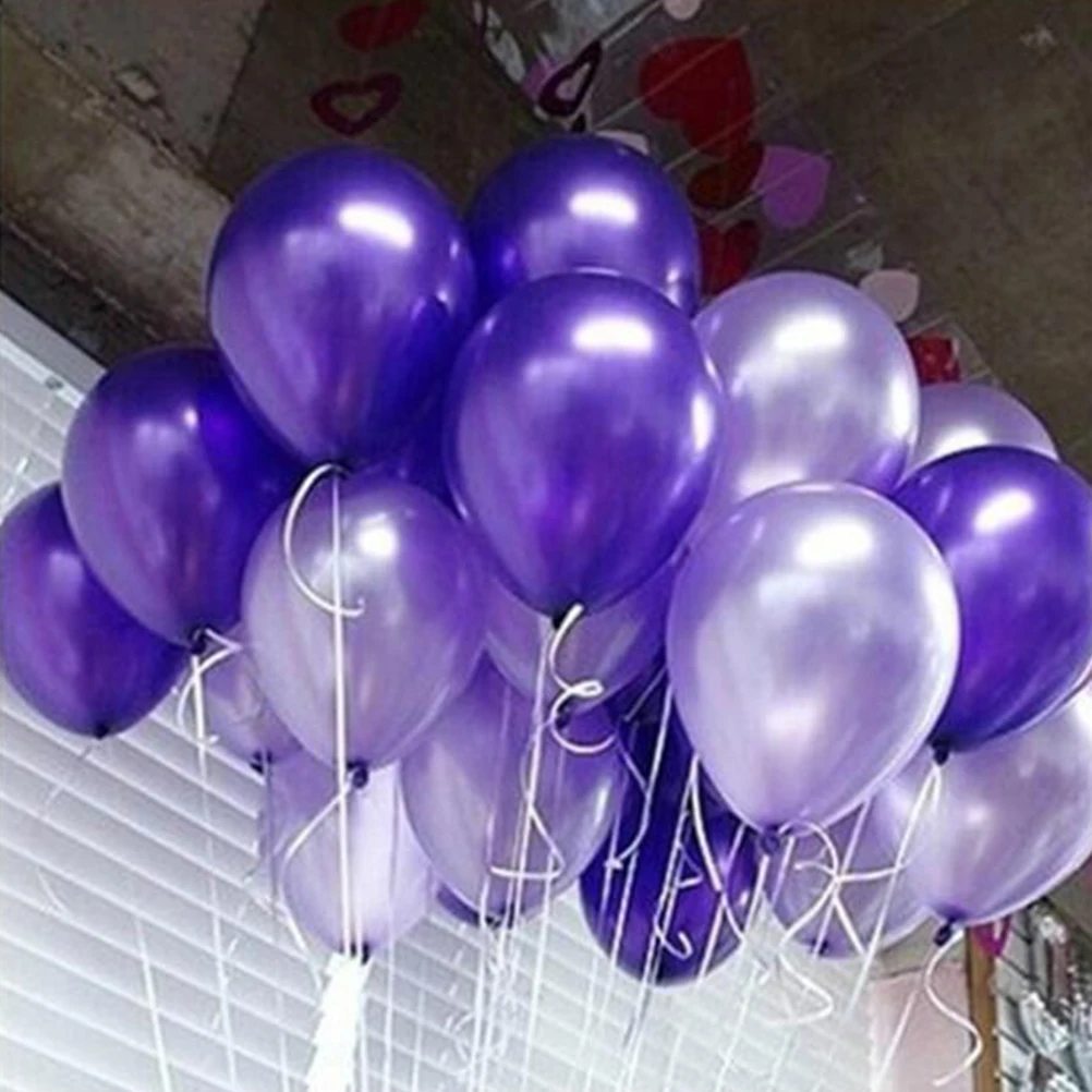

20Pcs 10inch Latex Balloons Pearlescent Shining Birthday Party Decorations Light Purple Safe Reusable Hanging Ceiling