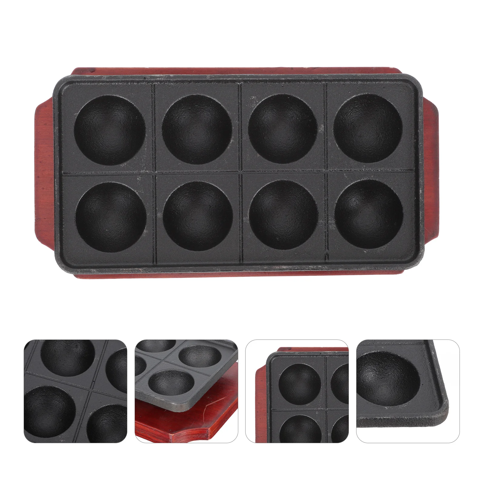 

1 Set Takoyaki Pan Nonstick Cast Iron Baking Tray Smooth Lightweight 8 Hole Fish Egg Maker Tool Kitchen Supplies