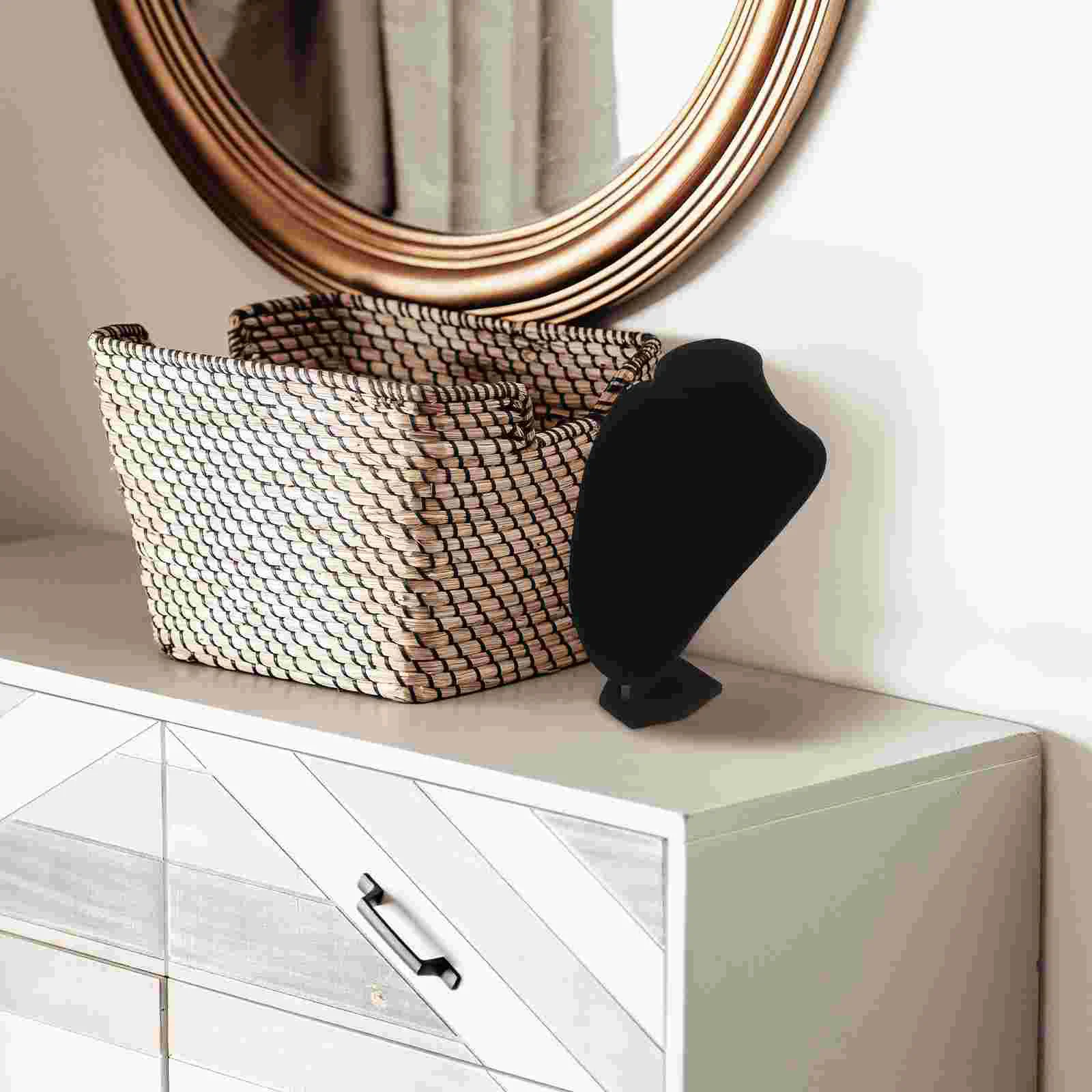 กํามะหยี่สีดําสร้อยคอหน้าอกเครื่องประดับ CHAIN Organizer Mannequin รุ่นขาตั้งผู้ถือเครื่องประดับสร้อยคอ Organiz