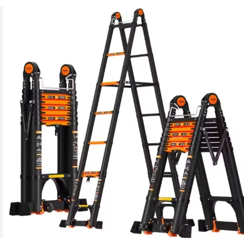 Foldable Aluminum Telescopic Ladder Compact Easy Store Multipurpose Step Ladder for Car Roof Access