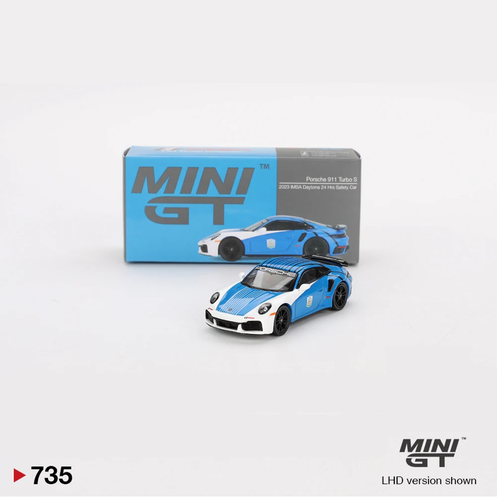 

MINIGT 1:64 Porsche 911 Turbo S Safety Car 2023 IMSA Daytona Static Diecast Casting Alloy Model Car Collection Toy Birthday Gift