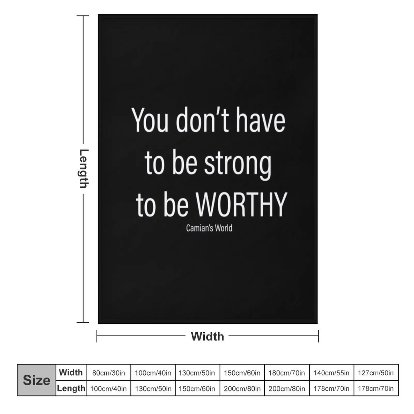 You don't have to be strong to be worthy Throw Blanket wednesday Bed Blankets