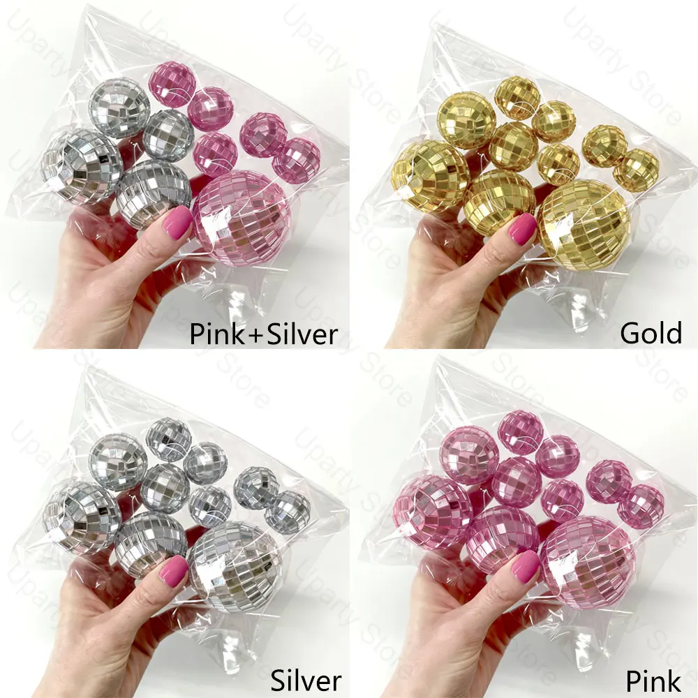 20 Stück Disco-Kugel Cupcake-Topper mit Stiel 2/3/4/5cm Glänzende Rosa Silber Disco-Kuchendekoration für Geburtstag Disco-Party Deko – Detail 6