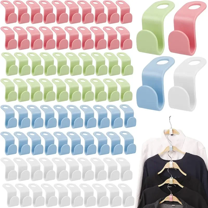 10/20Pcs Clothes Hanger Connector Hooks Magic Hanger Hooks Space Saving Hanger Extenders Clips for Organizer Closets