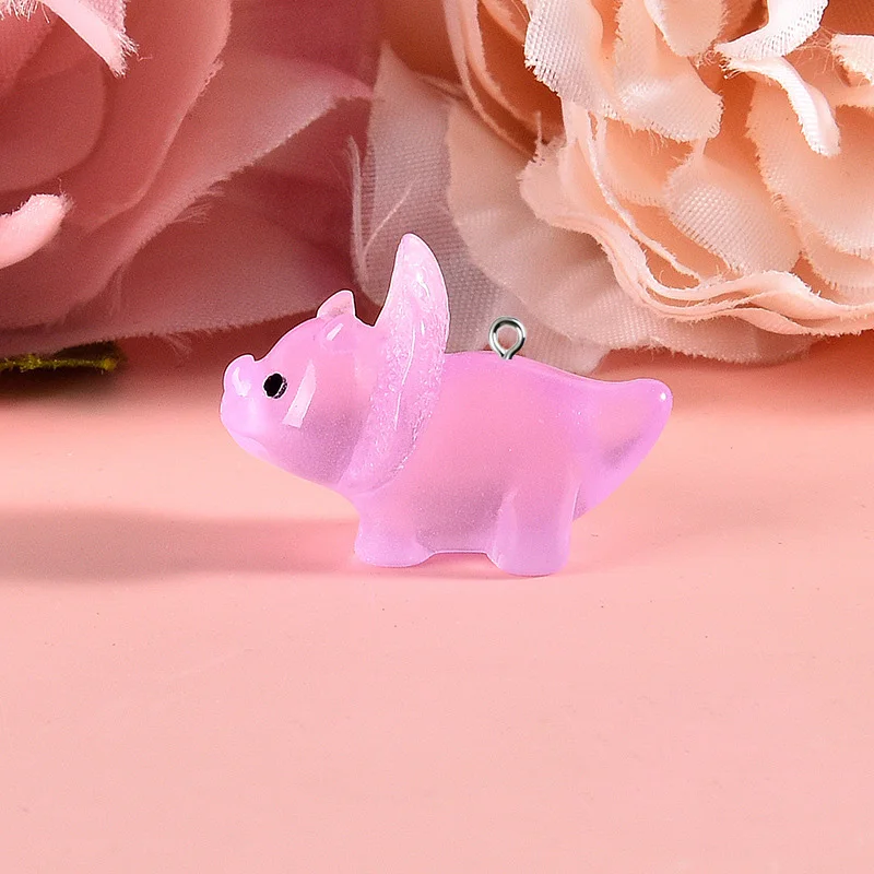 Cute 3D Luminous Dinosaur Charms for DIY