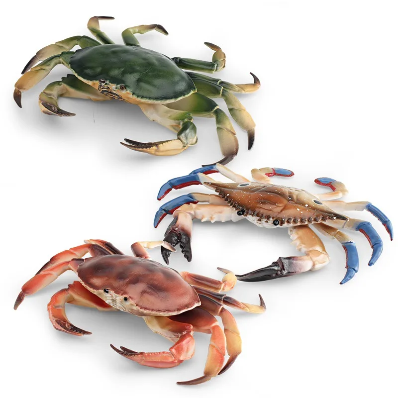 Simulation Marine Animal Crab Model Fun Three-eyed Crab Pike Crab Bread Crab Desktop Decorative Ornaments Children Toys Gifts