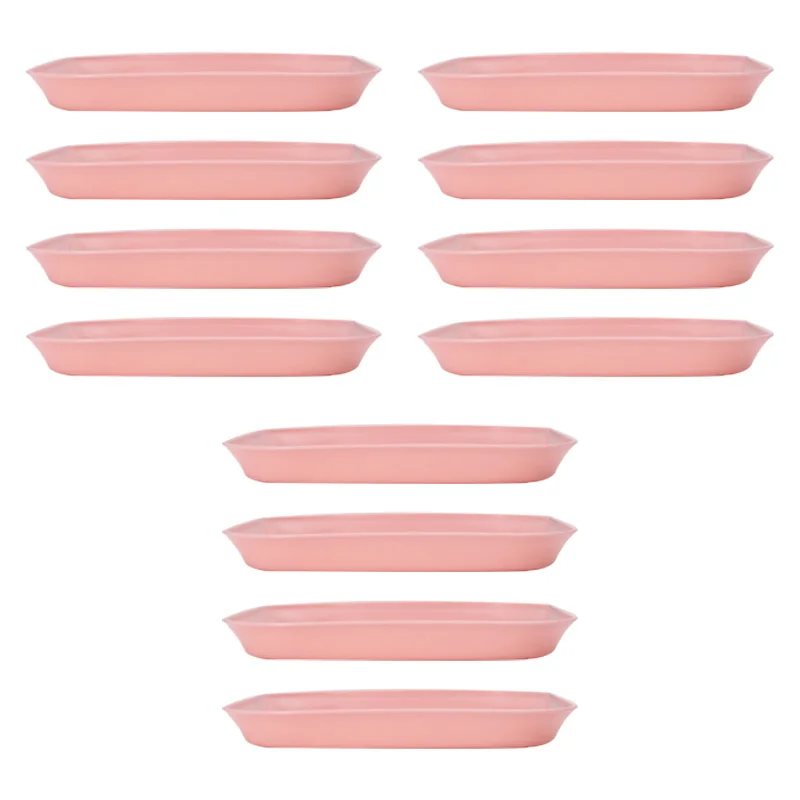 4/8/12pcs pink Plastic snack plate can be reused suitable for home kitchen restaurant snack dessert fruit