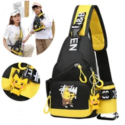 Bolso de hombro de Pokémon Go para hombre y mujer, bolsa deportiva de Pikachu para adolescentes, bolsos cruzados para el pecho, cinturón, paquete de cintura, regalos de navidad